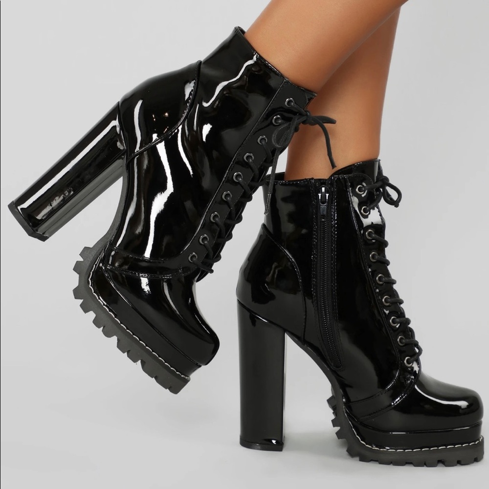 High Heel Combat Boots